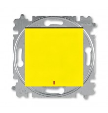 ABB Levit Жёлтый / дымчатый чёрный Переключатель 1-кл. с подсветкой контрольная  3559H-A25445 64W  2CHH592545A6064  ABB