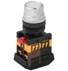 Кнопка ABLF-22 белый d22мм неон/240В 1з+1р   BBT10-ABLF-K01  GENERICA