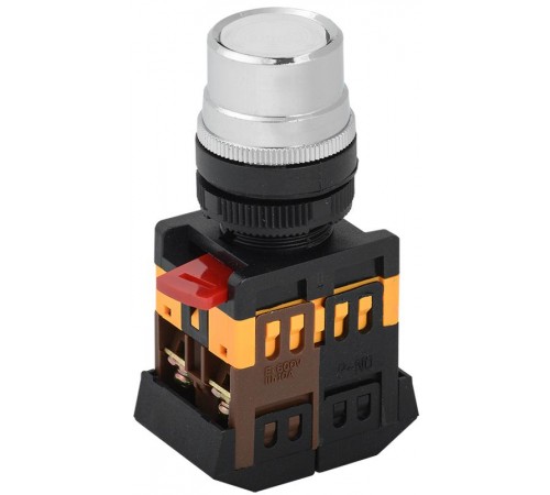 Кнопка ABLF-22 белый d22мм неон/240В 1з+1р   BBT10-ABLF-K01  GENERICA