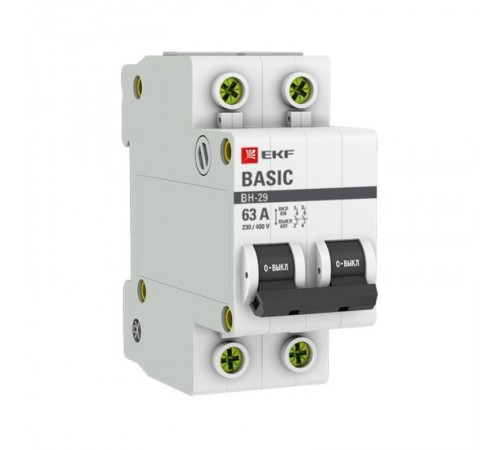 Выключатель нагрузки модульный ВН-29 2P 63А EKF Basic  SL29-2-63-bas  EKF