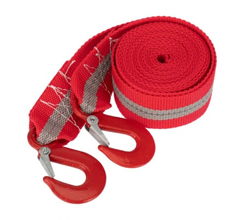 Трос буксировочный со светоотражающей лентой, 5 т, 4 м, с двумя крюками, в чехле  80-0228  Rexant