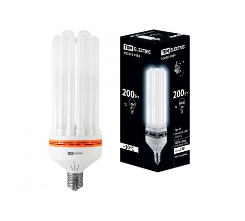 Лампа энергосберегающая КЛЛ 200Вт Е40 865 U образная 8U 125х363мм  SQ0323-0084  TDM