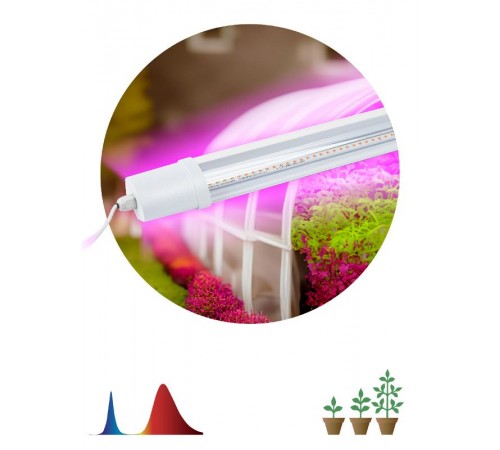Светильник для растений, фитолампа светодиодная линейная  FITO-24W-RB-N красно-синего спектра 24 Вт  Б0061425  ЭРА