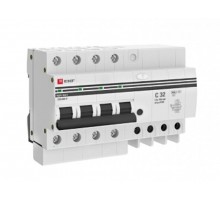 Выключатель автоматический дифференциального тока АД-4 32А/100мА (характеристика C, AC, электронный, защита 270В) 6кА PROxima  DA4-6-32-100-pro  EKF