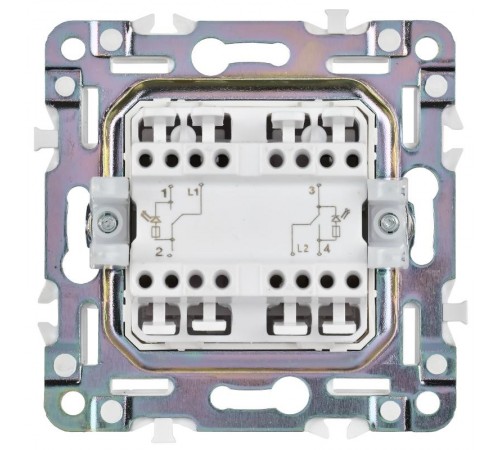 SKANDY Выключатель 2-клавишный проходной с индикацией 10А SK-V10Gr серый  SK-V22-1-10-K03  IEK