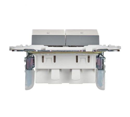 SKANDY Выключатель 2-клавишный проходной с индикацией 10А SK-V10Gr серый  SK-V22-1-10-K03  IEK