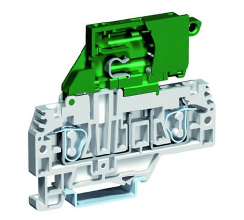 Держатель предохранителя 6x32. Пружина. 4 кв. мм. Серый. С диодным индикатором на 12-48 вольт (AC/DC).  ZHF918GR  DKC
