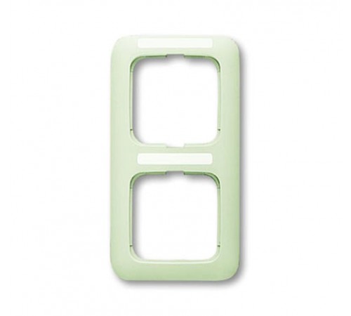 Рамка 2-постовая, вертикальная, с полем для надписи, серия Busch-Duro 2000 SI, цвет слоновая кость  1754-0-2239   2CKA001754A2239  ABB