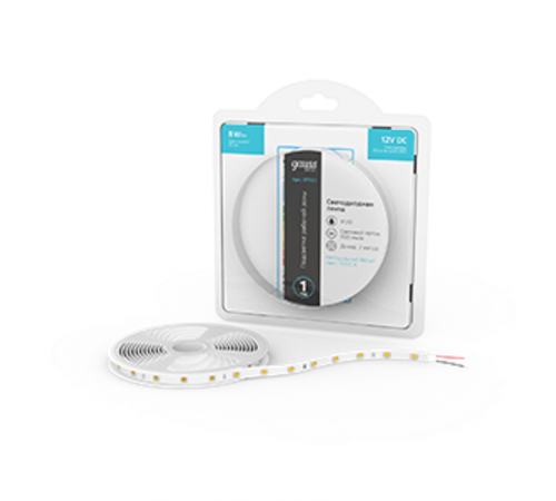 Лента светодиодная Basic LED 5050/60 12V 8W/m 900lm/m 4000K 10mm IP20 2m 1/100  BT021  Gauss