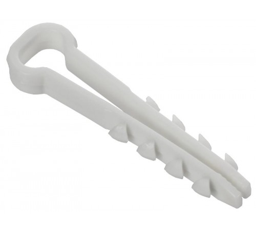 Дюбель-хомут 8х5мм плоск. каб. нейл. белый (100шт) GENERICA  UDH14-08-05-100-K01-G  GENERICA