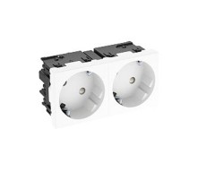 Розетка силовая 33° двойная 2х2К+З Modul45connect, со шторками, 16А 250В белая  6120483  OBO Bettermann