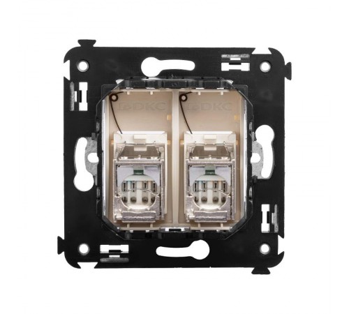 Компьютерная розетка RJ-45 в стену, кат.6 двойнаяэкранированная,"Avanti", "Ванильная дымка"  4405394  DKC