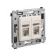 Компьютерная розетка RJ-45 в стену, кат.6 двойнаяэкранированная,"Avanti", "Ванильная дымка"  4405394  DKC