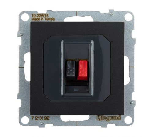 SUNO Аудиорозетка с пружинными зажимами одиночная. Цвет "Антрацит"  721492  Legrand