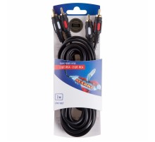 Шнур 2RCA - 2RCA , 3 м, GOLD  06-3044  REXANT