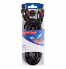 Шнур 2RCA - 2RCA , 3 м, GOLD  06-3044  REXANT