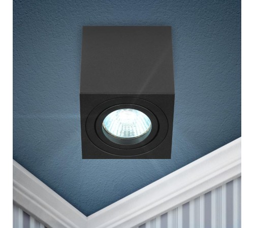 Светильник настенно-потолочный спот OL22 BK MR16/GU10, черный, поворотный  Б0054395  ЭРА