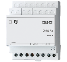 Блок питания для монтажа на DIN-рейку, 4 модуля, выходное напряжение AC 24В, выходной ток 1А; Электроника  WSSV10  Jung