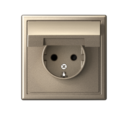 ArtGallery Шампань Розетка с заземлением, со шторками, с крышкой, 16А, IP20, механизм  GAL000546  SE