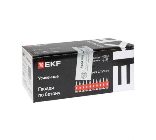 Гвозди по бетону, металлу, кирпичу для монтажного пистолета (тип CN) диаметр 2.7 мм длина 19 мм (1000 шт.) Expert  cpn-2719bg  EKF