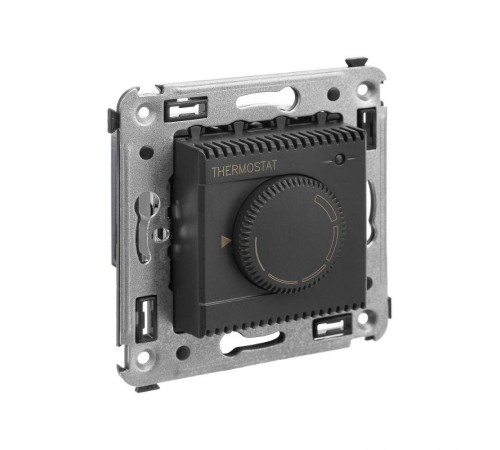 Термостат для теплых полов в стену, "Avanti", "Черный матовый"  4412163  DKC