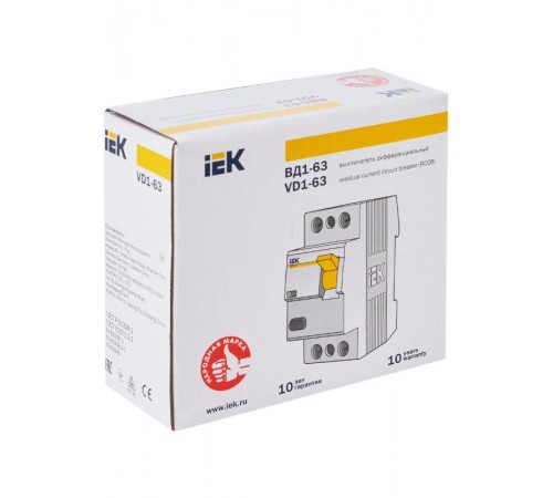 Выключатель дифференциальный (УЗО) ВД1-63 2п 25А 300мА тип AC  MDV10-2-025-300  IEK