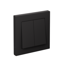 AtlasDesign Карбон Выключатель 2-клавишный сх.5, 10АХ, (в сборе с рамкой)  ATN001052  SE