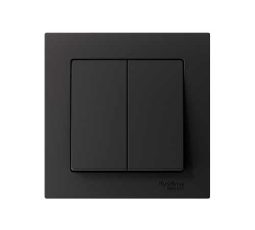 AtlasDesign Карбон Выключатель 2-клавишный сх.5, 10АХ, (в сборе с рамкой)  ATN001052  SE