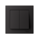 AtlasDesign Карбон Выключатель 2-клавишный сх.5, 10АХ, (в сборе с рамкой)  ATN001052  SE