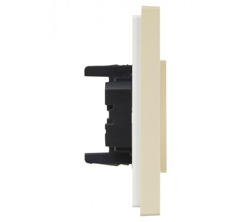 FORTE&PIANO Розетка 2-я без заземления, без шторок безвинтовое крепление 10А FP426 ваниль  FP-R20-10-1-K10  IEK