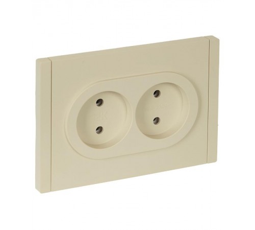 FORTE&PIANO Розетка 2-я без заземления, без шторок безвинтовое крепление 10А FP426 ваниль  FP-R20-10-1-K10  IEK