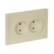 FORTE&PIANO Розетка 2-я без заземления, без шторок безвинтовое крепление 10А FP426 ваниль  FP-R20-10-1-K10  IEK