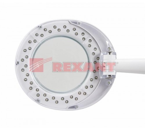 Лупа настольная 3D+12D с подсветкой 48 LED, белая  31-0245  REXANT