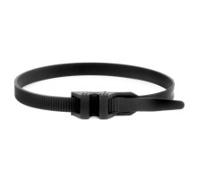 Хомут PL12. плоский двойной замок. черный 9х760  26457  DKC