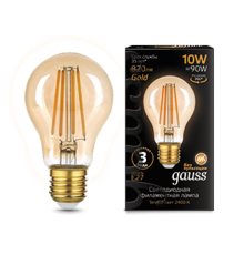 Лампа светодиодная  Filament А60 10W 820lm 2400К Е27 golden LED  102802010  Gauss