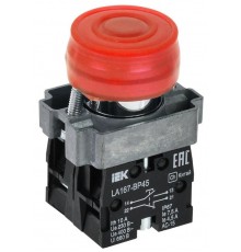 Кнопка LA167-BP45 d=22мм 1з+1р красная  BBT20-BP45-3-22-67-K04  IEK