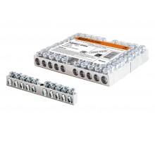 Шина "N" нулевая 6х9мм 10/1 (10 групп/крепеж по центру) никелированная  SQ0801-0304  TDM