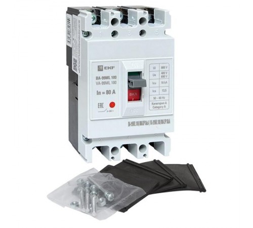 Выключатель автоматический ВА-99М 100/80А 3P 18кА EKF Basic  mccb99-100-80mI  EKF