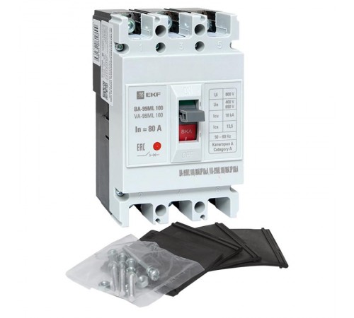 Выключатель автоматический ВА-99М 100/80А 3P 18кА EKF Basic  mccb99-100-80mI  EKF
