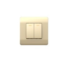 Выключатель 2-клавишный 10А, шампань(NEW3-E)  431388  CHINT