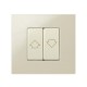 Двухклавишный кнопочный выключатель для жалюзи c блокировкой 10A 250В цвета слоновая кость S27  27332-32  Simon
