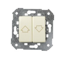 Simon 27 Выключатель 2-кл кнопочный для управления жалюзи (без блокировки), 10А 250В, S27, слоновая  27396-62  Simon