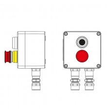 Взрывозащищенный пост управления из полиэстера CPE-P-03-(1xP1B(11)-1xP3E(11))-2xKA2MHK(C)1Ex d e IIC Т5 Gb / Ex tb IIIC T95°C DbIP66/КЗ  2231.031.22.