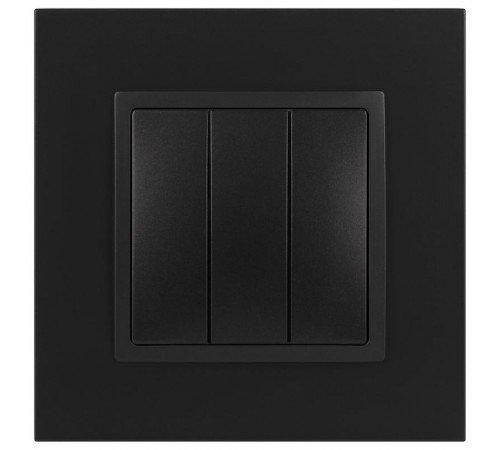 14-1107-05 Выключатель 3-клавишный, 10АХ-250В, IP20, Эра Elegance, антрацит  Б0034254  ЭРА