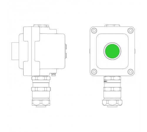 Взрывонепроницаемый пост управления из алюминия LCSD-01-B-MB-P1G(11)x1-PBMB-ANP15BMB  LCSD21000029  DKC