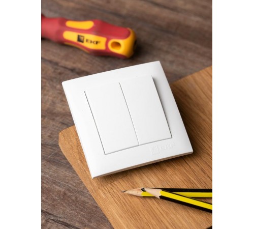 Валенсия выключатель 2-кл. 10А белый EKF PROxima   EWV10-023-10   EKF