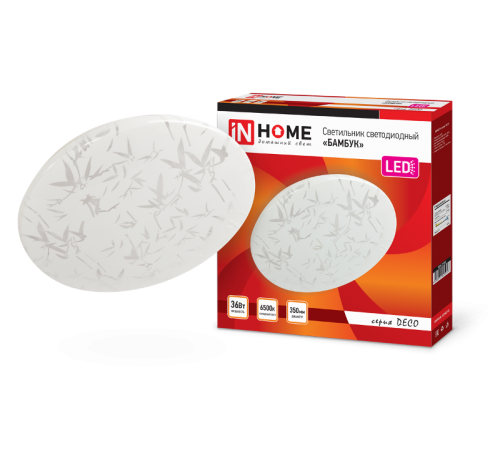 Светильник светодиодный серии DECO 36Вт 230В 6500К 2340лм 350х55мм БАМБУК  4690612025056  IN HOME