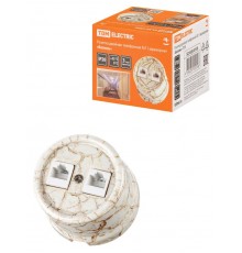 Розетка двойная телефонная RJ11 мраморная "Болонь"  SQ1820-0150  TDM