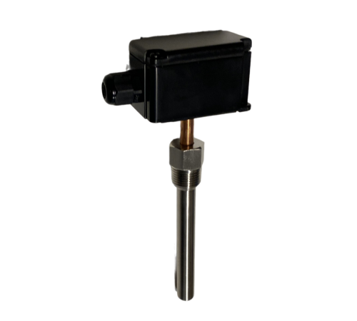 Датчик температуры погружной, -50...+150°С 0...10В 150мм =15...35В с гильзой 100мм  SPTV150  SE