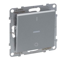 SUNO Выключатель двухполюсный 16АХ 250В с индикацией. Винтовые зажимы. Цвет "Алюминий"  721312  Legrand